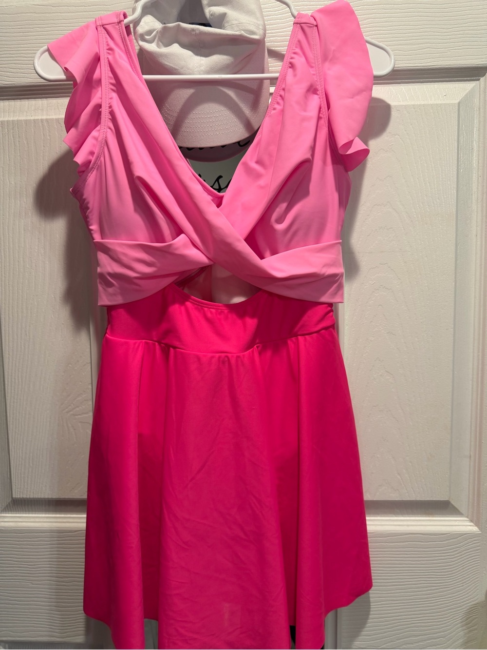 Pink Two-Tone Fit & Flare Dress
